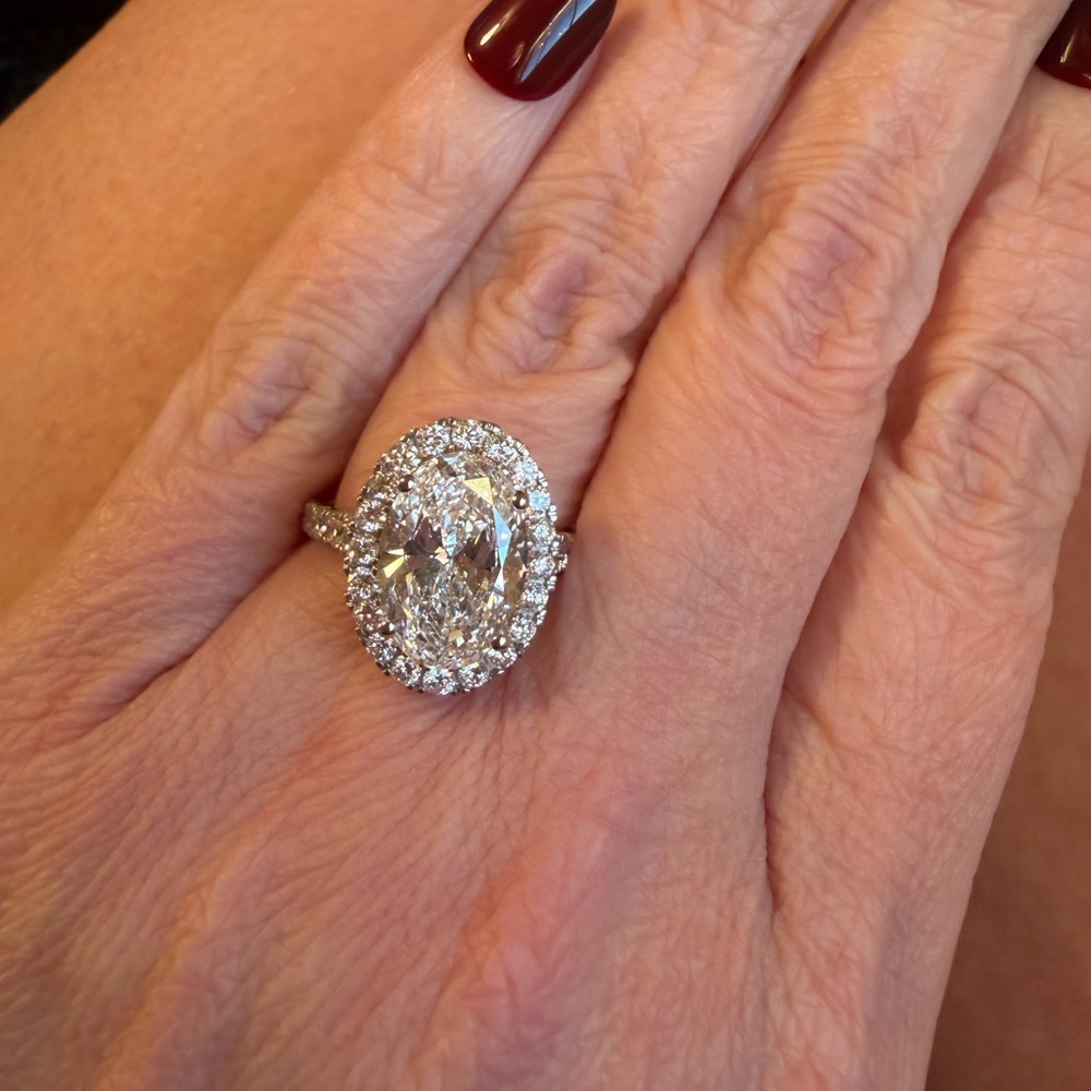 14k White Gold 4.80 CTW Lab Grown Diamond Ring - Picture 6 of 9